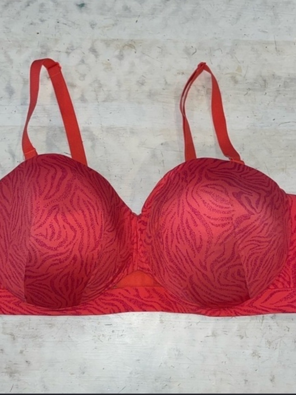 Cacique Orange Red Comfort Bliss Strapless bra